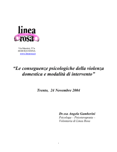 “Le conseguenze psicologiche della violenza domestica e modalità