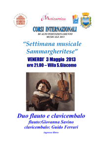 Duo flauto e clavicembalo “Settimana musicale Sammargheritese”