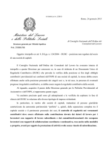 Roma, 24 gennaio 2013 Al Consiglio Nazionale dell`Ordine dei