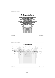 II. Organizations