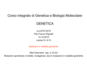 Mutazione - Biology and Genetics section