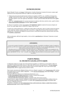 INTRODUZIONE PARTE PRIMA IL DECRETO LEGISLATIVO 626/94