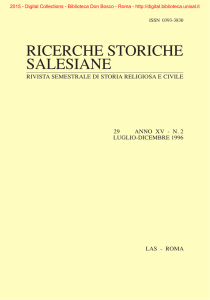 Ricerche Storiche Salesiane Rivista semestrale di storia religiosa e