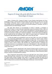 Eugenio Di Gangi alla guida della Business Unit Onco