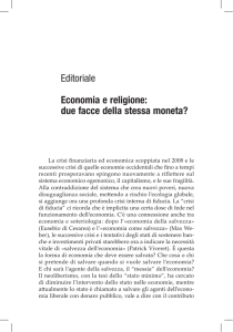 Editoriale Economia e religione: due facce della stessa moneta?