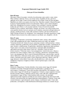 Programmi Ministeriali (Legge Gentile 1923) Fisica per il Liceo