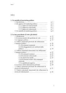 Indice 1. Un modello di marketing politico 1. Introduzione