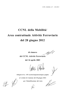 CCNL della Mobilità/ Area contrattuale Attività Ferroviarie del 28