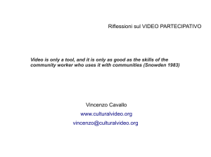 Riflessioni sul VIDEO PARTECIPATIVO Vincenzo Cavallo www