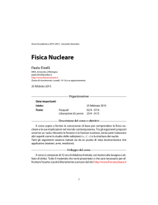 Fisica Nucleare - Nuclear Physics Course