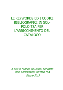 Codici bibliografici e keywords in polo