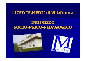 “E.MEDI” di Villafranca INDIRIZZO SOCIO-PSICO