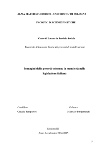 Immagini della povertà estrema: la mendicità nella legislazione