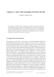 I giovani e i valori nella sociologia di Antonio de Lillo