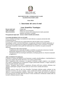 1. Descrizione del corso di studi Liceo Scientifico