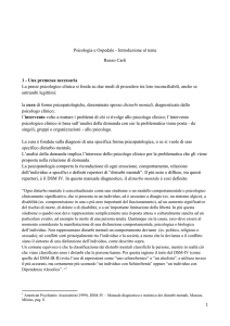 Psicologia e Ospedale - Introduzione al tema Renzo Carli 1