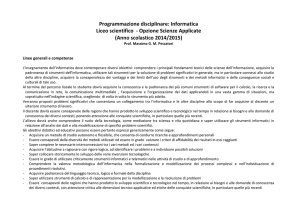 Programmazione disciplinare: Informatica Liceo scientifico