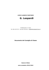 presentazione della classe - Istituto G. Leopardi