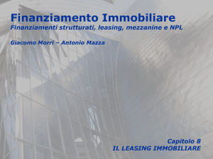 Capitolo VIII Il leasing immobiliare