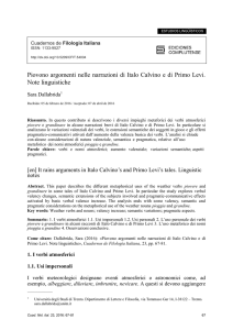 Piovono argomenti nelle narrazioni di Italo Calvino e di Primo Levi