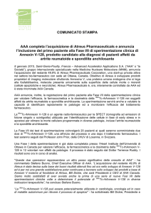COMUNICATO STAMPA AAA completa l`acquisizione di Atreus