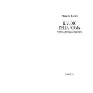 il vuoto della forma - Scholars` Bank