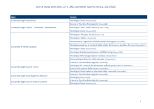 Corsi di laurea accreditati 2014-2015 (elenco provvisorio)