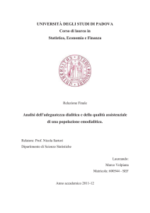 UNIVERSITÀ DEGLI STUDI DI PADOVA Corso di laurea in Statistica