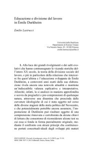 Educazione e divisione del lavoro in Émile Durkheim