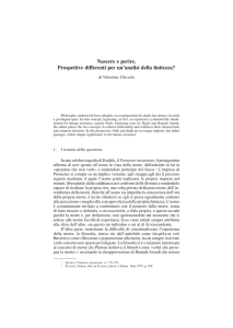 Nascere e perire. Prospettive differenti per un`analisi della finitezza?