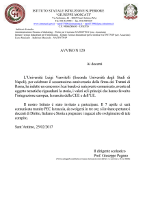 AVVISO N 120 Ai docenti L`Università Luigi Vanvitelli (Seconda