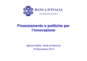 Finanziamento e politiche per l`innovazione