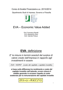 EVA: definizione - Facoltà di Economia