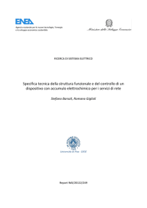 Specifica tecnica della struttura funzionale e del controllo di