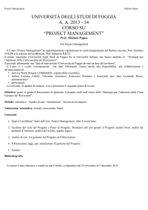 project management - Università di Foggia