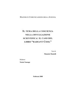 il tema della coscienza nella divulgazione scientifica