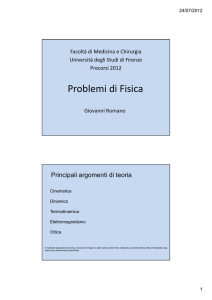 Problemi di Fisica - Scuola di Scienze della Salute Umana