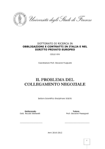 Il problema del collegamento negoziale