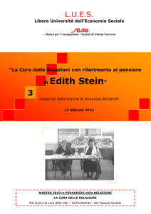 La cura delle relazioni con riferimento al pensiero di Edith Stein