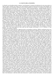 LA NASCITA DELLA FILOSOFIA La filosofia è una disciplina