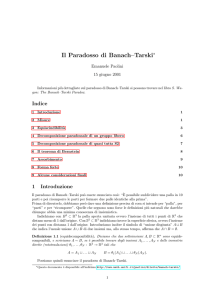 Il Paradosso di Banach–Tarski