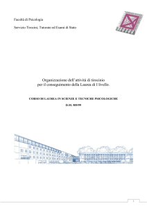 Organizzazione dell`attività di tirocinio per il conseguimento della