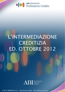 l`intermediazione creditizia ed. ottobre 2012