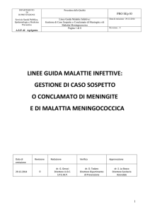 LINEE GUIDA MALATTIE INFETTIVE: GESTIONE DI CASO