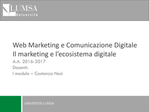 Web Marketing e Comunicazione Digitale Il marketing e l