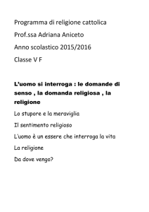Programma di religione cattolica Prof.ssa