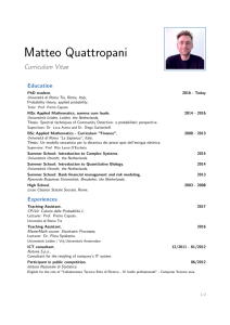 Matteo Quattropani – Curriculum Vitae