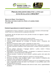 PROGRAMMAZIONE DIDATTICA ANNUALE ANNO SCOLASTICO