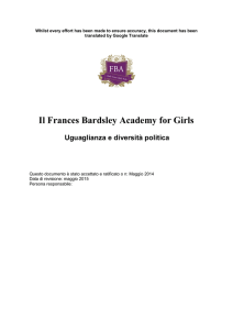 Il Frances Bardsley Academy for Girls Uguaglianza e diversità politica