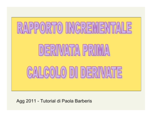 RAPPORTO INCREMENTALE E DERIVATA PRIMA